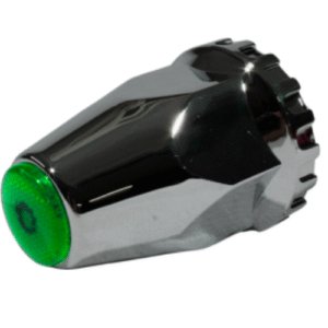 CAPUCHÓN PLÁSTICO CROMADO HEXAGONAL CONO 33MM ALTO VERDE (PIEZA)