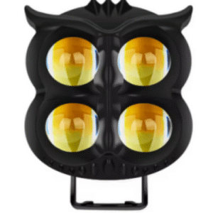 FA-LHBL4CY FARO TIPO BUHO CON 4 HIPER LEDS 20W BLANCO/AMARILLO CON LUPA, 5 FUNCIONES DE ESTROBO Y CARCASA NEGRA