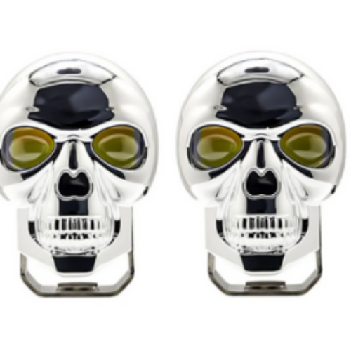 FARO TIPO CALAVERA CON 2 HIPER LEDS 20W BLANCO/AMARILLO CON LUPA, 5 FUNCIONES DE ESTROBO Y CARCASA RGB (PIEZA)