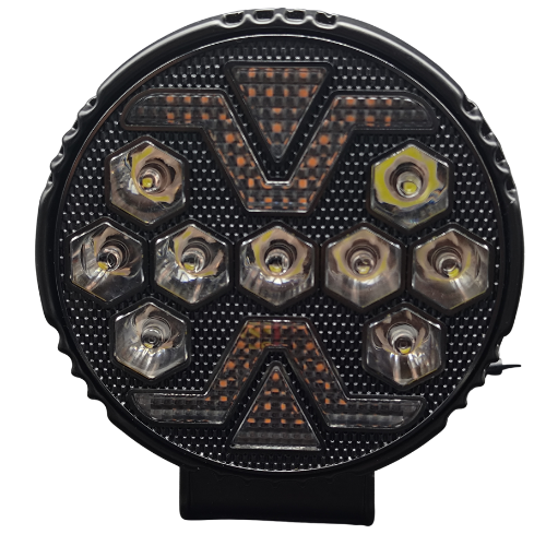 FA-LHR97CY FARO REDONDO CON 9 HIPER LEDS CON 7 FUNCIONES DE ESTROBO BLANCO/AMBAR (PAR)