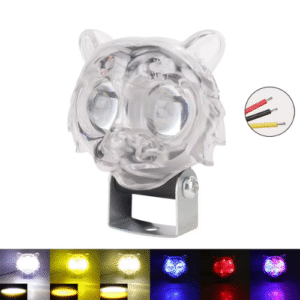 FA-LHT2LRGB FARO TIPO TIGRE CON 2 HIPER LEDS 20W BLANCO/AMARILLO CON LUPA, 5 FUNCIONES DE ESTROBO Y CARCASA RGB