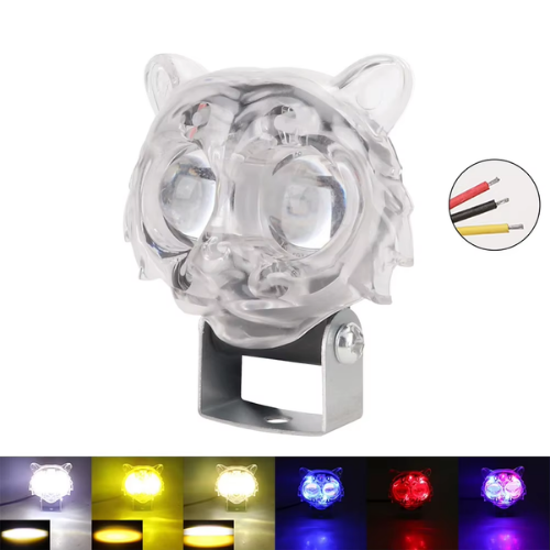 FA-LHT2LRGB FARO TIPO TIGRE CON 2 HIPER LEDS 20W BLANCO/AMARILLO CON LUPA, 5 FUNCIONES DE ESTROBO Y CARCASA RGB (PIEZA)