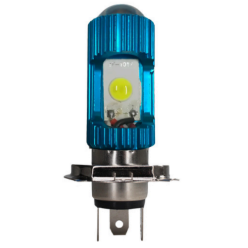 FOCO PARA MOTO CON 1 HIPER LED BASE H4 CARCASA CROMADA (PIEZA)