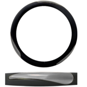 FUNDA PARA VOLANTE MEDIANA CON REFLEJANTE DE 38 CM CON OJOS NEGRO CON PLATEADO
