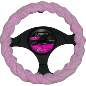FUNDA PARA VOLANTE  MEDIANA DE 38 CM TRENZADA COLOR ROSA