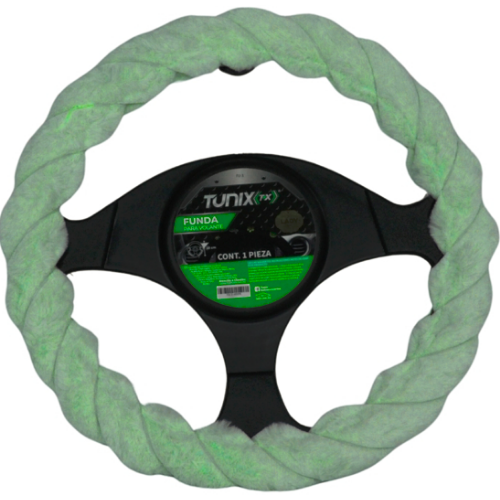 FU-3-400V FUNDA PARA VOLANTE MEDIANA DE 38 CM TRENZADA COLOR VERDE (PIEZA)