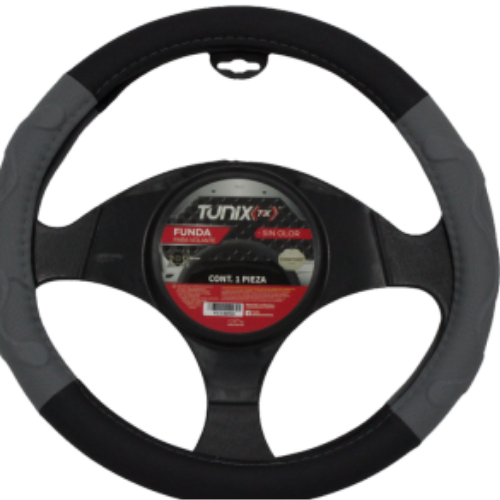 FU-3-423N FUNDA PARA VOLANTE MEDIANA DE 38 CM CON LATERALES EN RELIEVE CON MOÑO NEGRA (PIEZA)