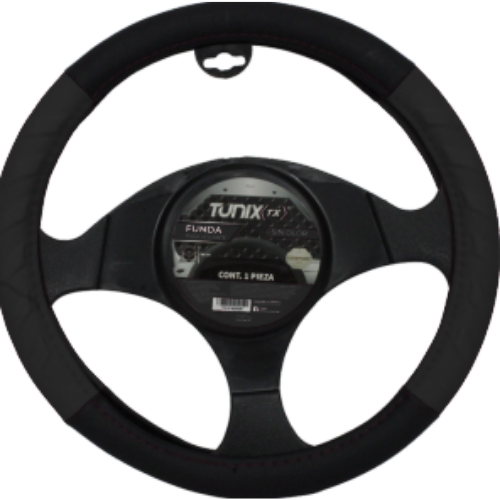 FU-3-424N FUNDA PARA VOLANTE MEDIANA DE 38 CM CON LATERALES EN RELIEVE CON FLECHA CONTINUA NEGRA (PIEZA)