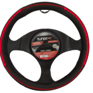 FU-3-433NR FUNDA PARA VOLANTE MEDIANA DE 38 CM BITONO DE 4 SECCIONES NEGRA CON ROJO (PIEZA)