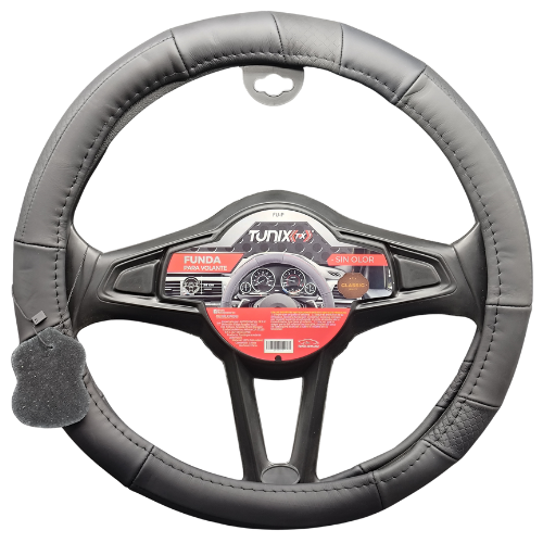FU-P9101N FUNDA PARA VOLANTE DE PIEL CALIDAD AAA MEDIANA 38CM NEGRO (PZA)