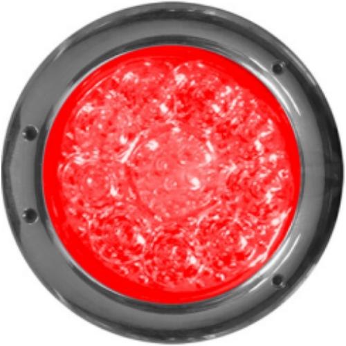 LA-PR13R PLAFÓN REDONDO CON 13 LEDS Y BISEL CROMADO ROJO 2 PULGADAS (PIEZA)
