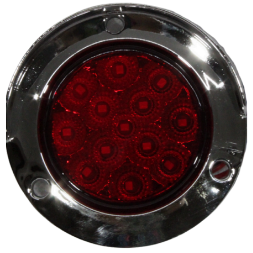 LA-PR13RG PLAFÓN REDONDO CON 13 LEDS Y BISEL CROMADO ROJO 2.5 PULGADAS (PIEZA)