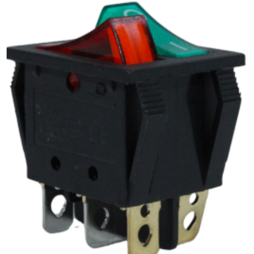 SW-110RV SWITCH TECLA DOBE ENCENDIDO Y APAGADO ROJO VERDE (PIEZA)