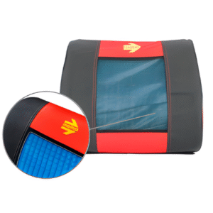 ALM-MO02R COJIN LUMBAR MOMO MEMORY FOAM NEGRO CON ROJO