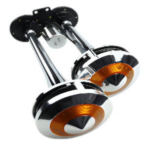 CL-502L CORNETA DE AIRE CROMADA DOBLE PARA CAMION C/LUZ
