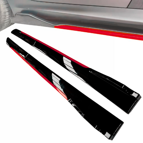 EST-U192R ESTRIBO LATERAL UNIVERSAL 192CM NEGRO CON ROJO JUEGO (JGO)