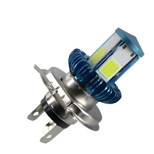 FOCO LED ALUMINIO P/ MOTOCICLETA 4 CARAS H4 AZUL (PIEZA)