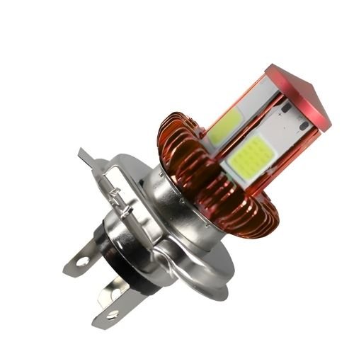 FOCO LED ALUMINIO P/ MOTOCICLETA 4 CARAS H4 ROJO (PIEZA)