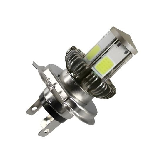 FOCO LED ALUMINIO P/ MOTOCICLETA 4 CARAS H4 PLATA (PIEZA)
