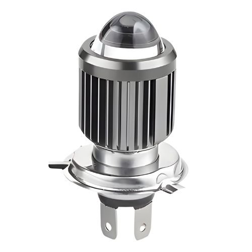FO-MLLH412CY FOCO PARA MOTO H4 BAJA Y ALTA CON LUPA Y CARCASA CROMADA, BLANCO/AMARILLO 12W (PIEZA)
