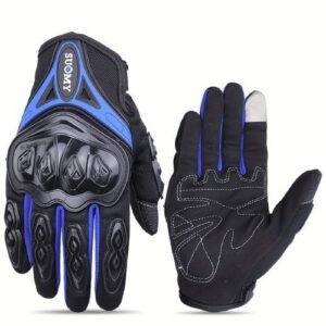 GU-MM51B GUANTES MEDIANOS PARA MOTOCICLISTA CON TOUCH Y LIMPIADOR DE VISOR AZUL (PAR)