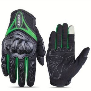 GU-MXL51G GUANTES XL PARA MOTOCICLISTA CON TOUCH Y LIMPIADOR DE VISOR VERDE (PAR)