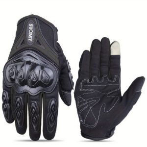 GU-MXL51N GUANTES XL PARA MOTOCICLISTA CON TOUCH Y LIMPIADOR DE VISOR NEGRO (PAR)