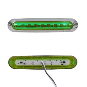 PLAFON RECTANGULAR CON 9 LEDS VERDE. LUZ FIJA. 17 X 3.5 CMS (PIEZA)