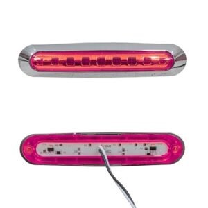 PLAFON RECTANGULAR CON 9 LEDS ROJO. LUZ FIJA. 17 X 3.5 CMS (PIEZA)
