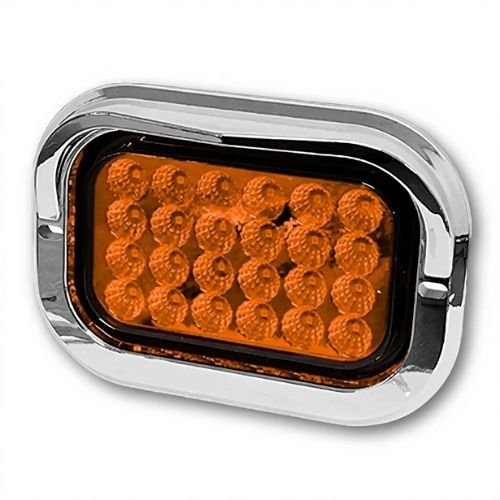 LA-PC2Y PLAFON RECTANGULAR CON 24 LEDS, BISEL CROMADO, CON ALTA, BAJA Y ESTROBO (PIEZA)
