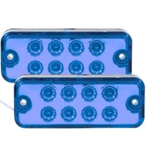 PLAFON CUADRADO CON 8 LEDS 12/24 AZUL 10 x 4 cms (PAR)