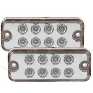 PLAFON CUADRADO CON 8 LEDS 12/24 BLANCO 10 x 4 cms (PAR)