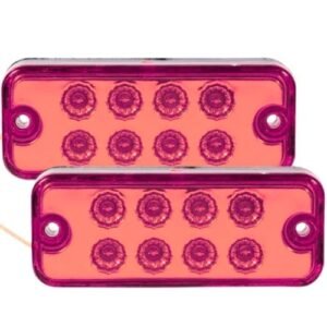 PLAFON CUADRADO CON 8 LEDS 12/24 ROJO 10 x 4 cms (PAR)