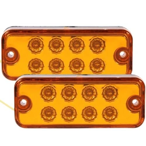 LA-PC8Y PLAFON CUADRADO CON 8 LEDS 12/24 AMARILLO 10 x 4 cms (PAR)