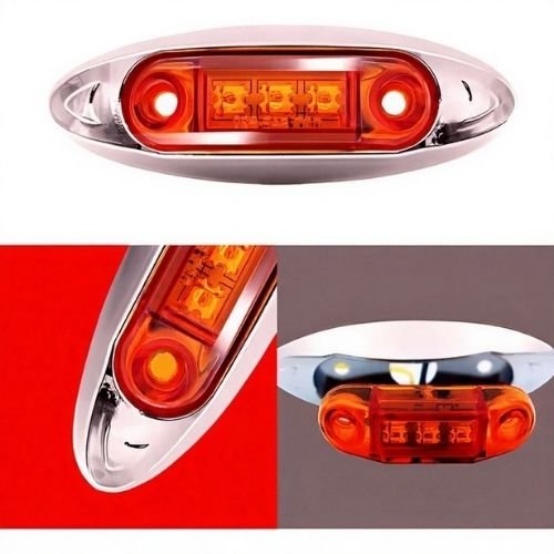 PLAFON OVALADO CON 3LED TIPO GEL ROJO (PIEZA)