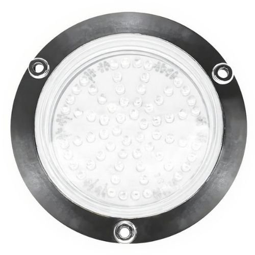 LA-PR664C PLAFÓN REDONDO PARA CAMIÓN CON 4 FUNCIONES DE 66 LEDS BLANCO 10.5 CMS (PIEZA)