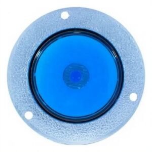 PLAFON REDONDO CON 1 LED, OJO DE ÁNGEL TIPO GEL, BISEL CROMADO Y FUNCIONES 12/24V AZUL (PIEZA)