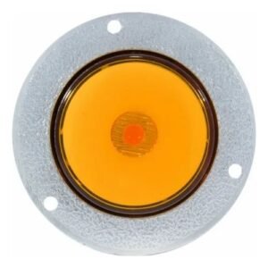 PLAFON REDONDO CON 1 LED, OJO DE ÁNGEL TIPO GEL, BISEL CROMADO Y FUNCIONES 12/24V AMBAR (PIEZA)