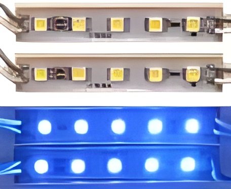 5050-5SMD-BLUE MODULO DE LEDS 5*5050 SMD AZUL 7.6 X 1.4 X 0.5CM (20 PZAS)