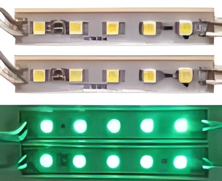 5050-5SMD-GREEN MODULO DE LEDS 5*5050 SMD VERDE 7.6 X 1.4 X 0.5CM (20 PZAS)