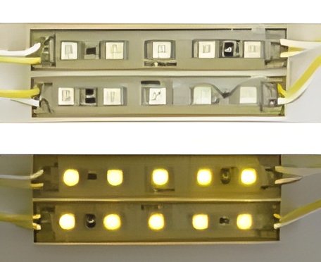 5050-5SMD-YELLOW MODULO DE LEDS 5*5050 SMD AMARILLO 7.6 X 1.4 X 0.5CM (20 PZAS)