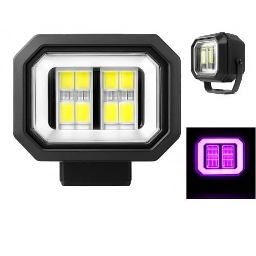 FARO DE LED DE 20 WATT CON ARILLO ROSA LUZ FIJA Y ESTROBO 12/24V (PAR)