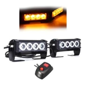 KF-60111-2B AMBER CODIGO DE LEDS CON SWITCH Y FUNCIONES AMBAR (PAR)