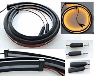 TIRA FLEXIBLE CON LUZ VARIAS FUNCIONES 120CMX1.60CM 240 LED AMBAR (PZA)