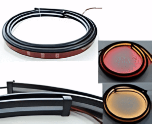 TIRA FLEXIBLE CON LUZ VARIAS FUNCIONES 120CMX1.60CM 180 LED ROJO-AMBAR (PZA)