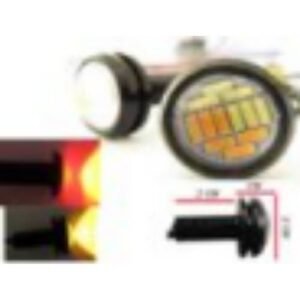 KK420 RED_AMBER TORNILLO GDE (3.1x2.1CM) OJO DE AGUILA 3 WATT SUPER POTENTE LUZ FIJA ROJO/AMBAR (PAR)