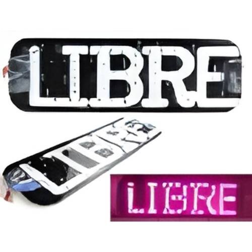 PLACA PARA TAXI SUJECIÓN CON CHUPÓN-LETRERO LIBRE 19CM X 6.3CM X 1MM 12V ROSA (PZA)