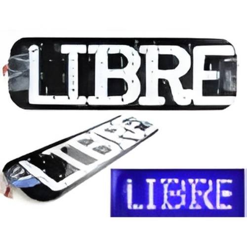 LB583_PU PLACA PARA TAXI SUJECIÓN CON CHUPÓN-LETRERO LIBRE 19CM X 6.3CM X 1MM 12V MORADO (PZA)