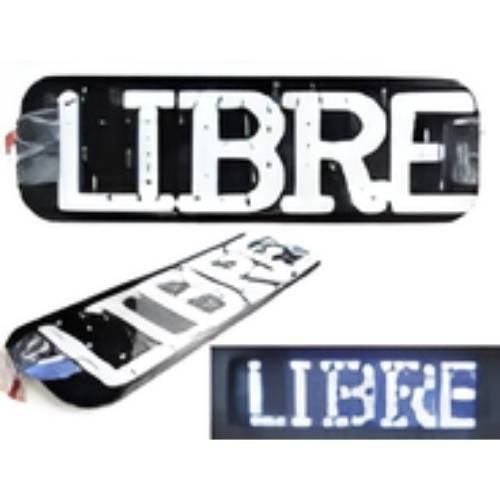 LB583_WH PLACA PARA TAXI SUJECIÓN CON CHUPÓN-LETRERO LIBRE 19CM X 6.3CM X 1MM 12V BLANCO (PIEZA)