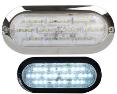 PLAFON 30 LEDS BASE CROMADA 12V/24V / FIJO Y ESTROBO / BLANCO (PZA)